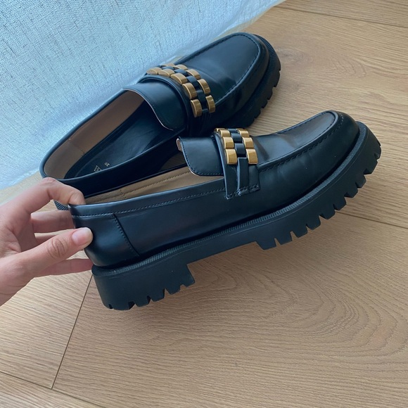 Zara Moccasin Adorno Track black size 8 - Picture 6 of 7